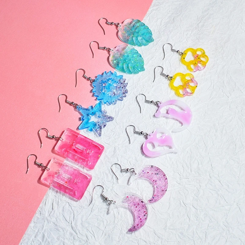 

124A серьги, полимерные формы, ювелирные изделия, литье, DIY ремесло, формы для DIY женщин, серьги, подвесные принадлежности