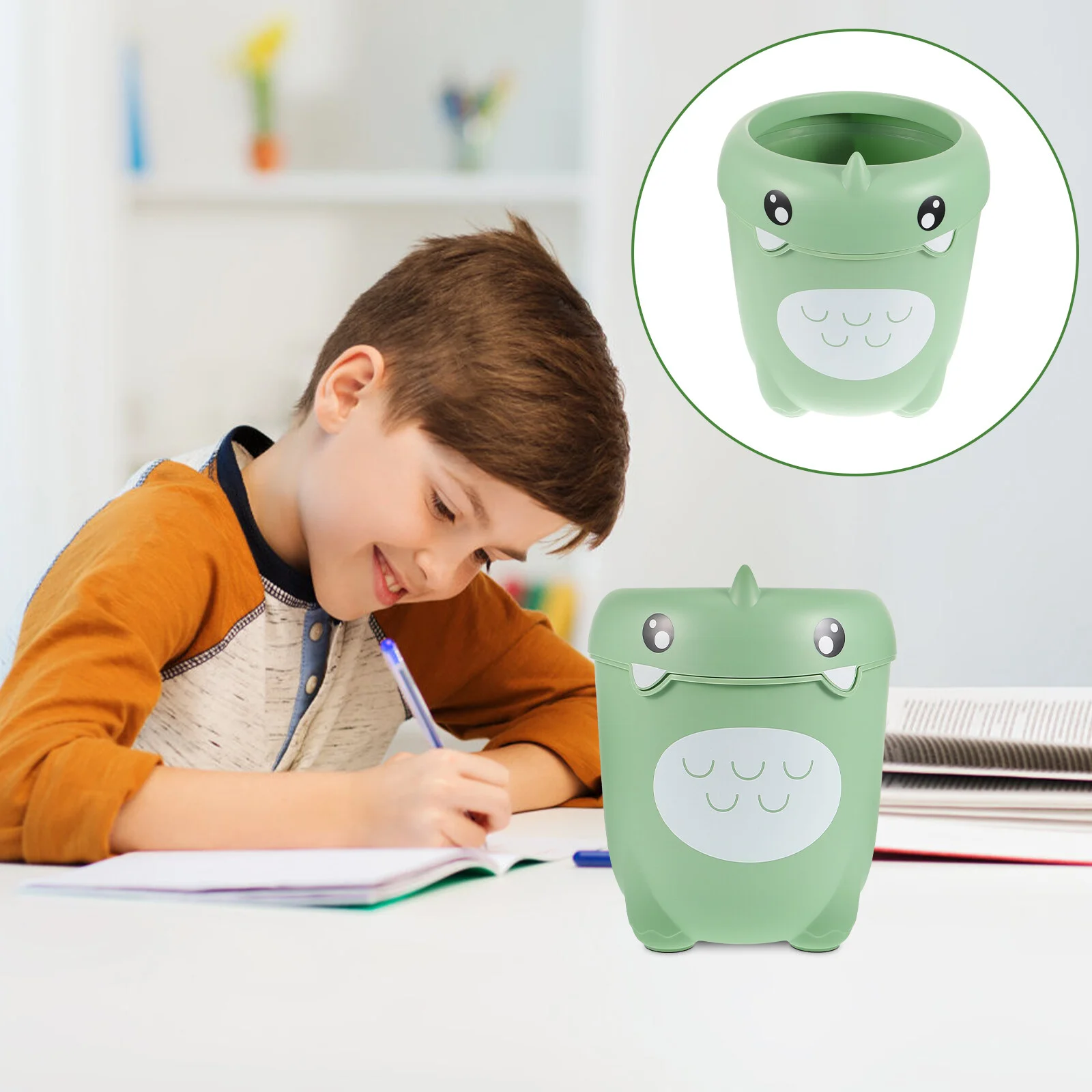 

The Stage Plastic Cartoon Rubbish Bin Room Miniature Holder Large Capacity Creative Kids Dinosaur
