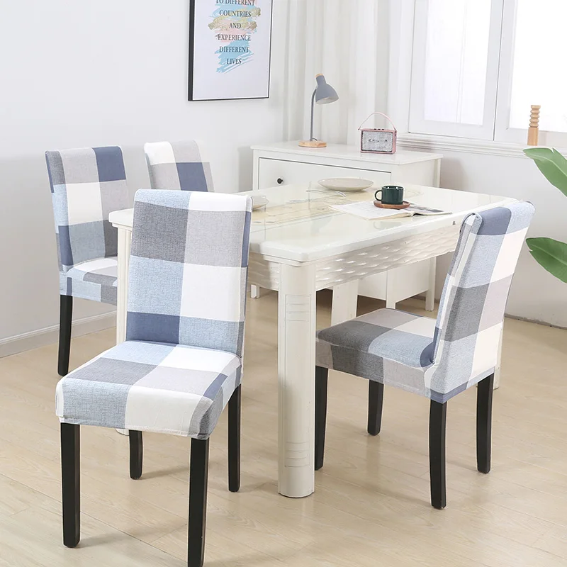 Накидки на стулья для столовой комнаты из эластичного спандекса со стрейчем для стульев кухни, офиса, письменного стола в скандинавском стиле.