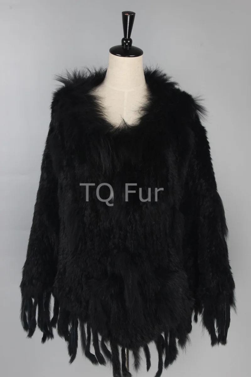 New Autumn Women Genuine Rabbit Fur Coat with Real Fox Collar Lady Casual Winter Jacket Trench Free Ship Faux Fur Coat