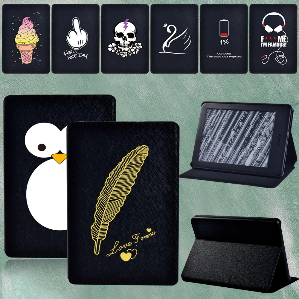 

Tablet Case for Amazon Kindle Paperwhite 5 11th Gen/8th/10th Gen/Paperwhite 1/2/3/4 Leather Simple Painting Tablet Cover