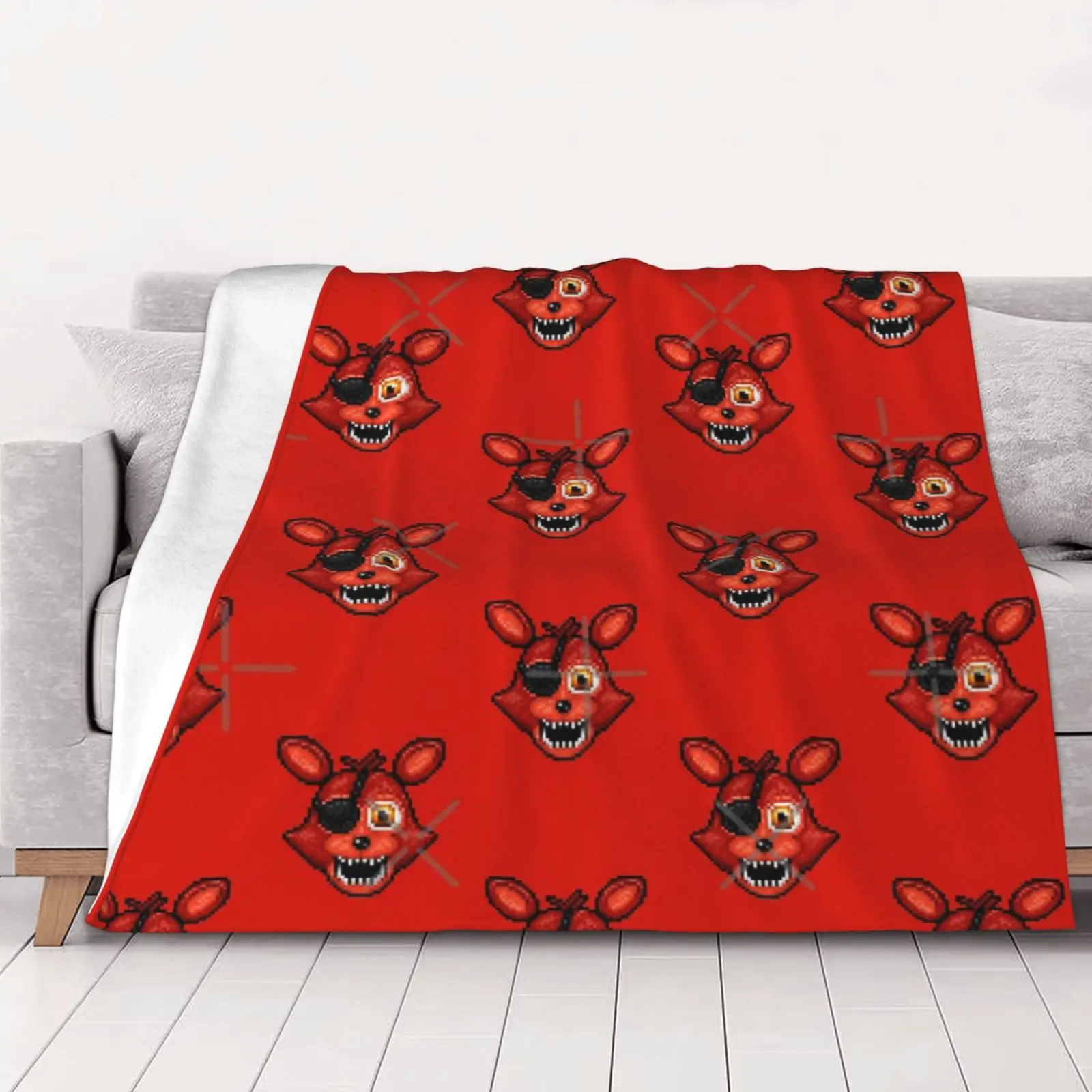 

Adventure Foxy - Fnaf World - Pixel Throw Vintage Beds Blanket Soft Bed Blanket