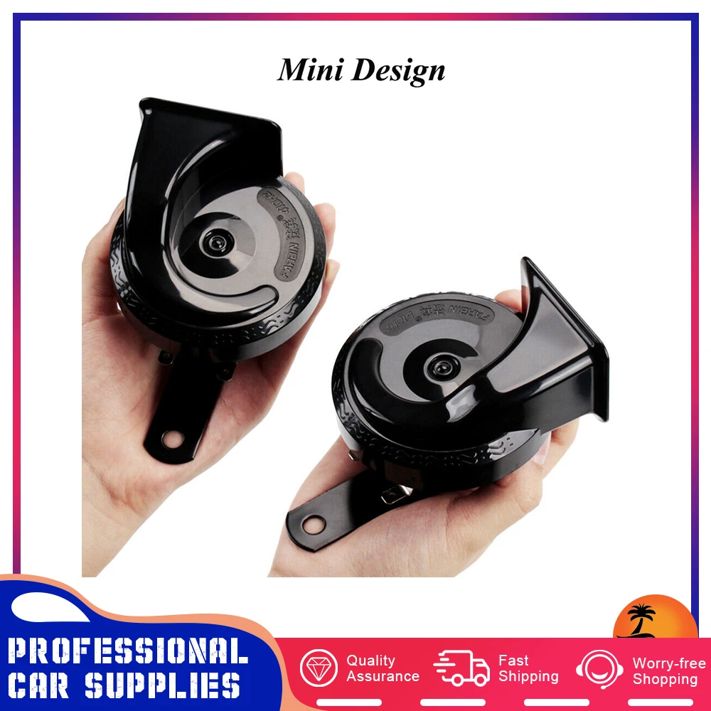 

12v Fabien Snail Car Horn High/Low Tone Super Loud Horns Waterproof Electric Horn for Truck Motorcycle SUV Universal