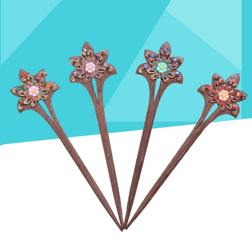 

Hair Chopsticks Stickantique Chinese Wooden Wood Vintage Sticks Retro Bobby Pin Asian Fork Decorative Forks Japanese Hollow