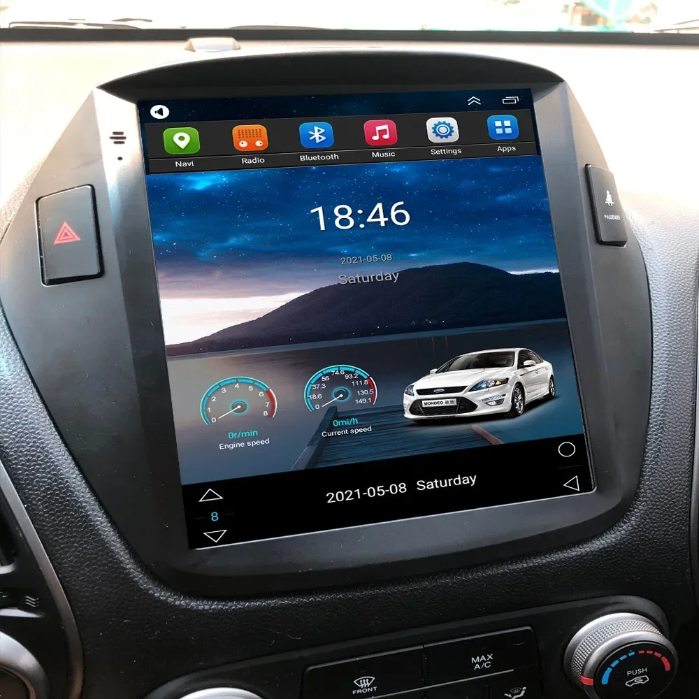 Фото 9,7-дюймовый Android 14.0 для Hyundai IX35 Tucson 2009-2015 Автомобильный радиоприемник с GPS-навигацией Мультимедийный плеер Carplay QLED WIFI BT DVD №1