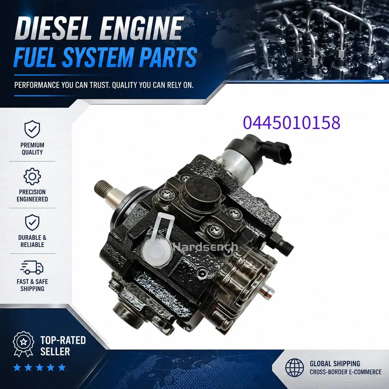 Фото Топливный насос 0445010158 CP1H3 для двигателей ISBe и ISDe, грузовиков Foton Auman, Dongfeng Kinland, FAW J6 №3