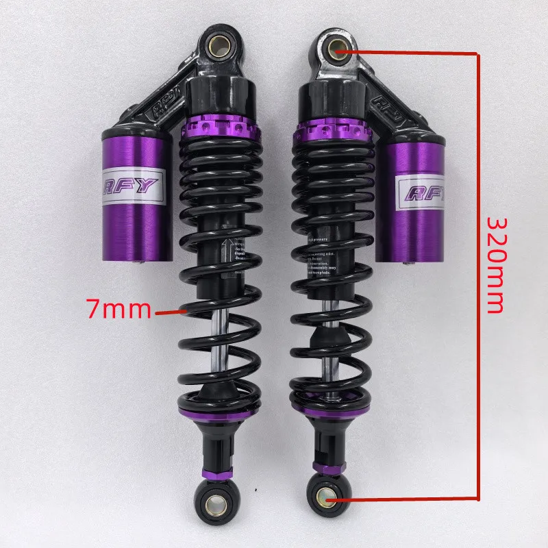 

7 мм пружинный универсальный 320 мм/330 мм/340 мм/350 мм/360 мм мотоциклетный амортизатор для HONDA YAMAHA SUZUKI KAWASAKI фиолетовый черный золотой
