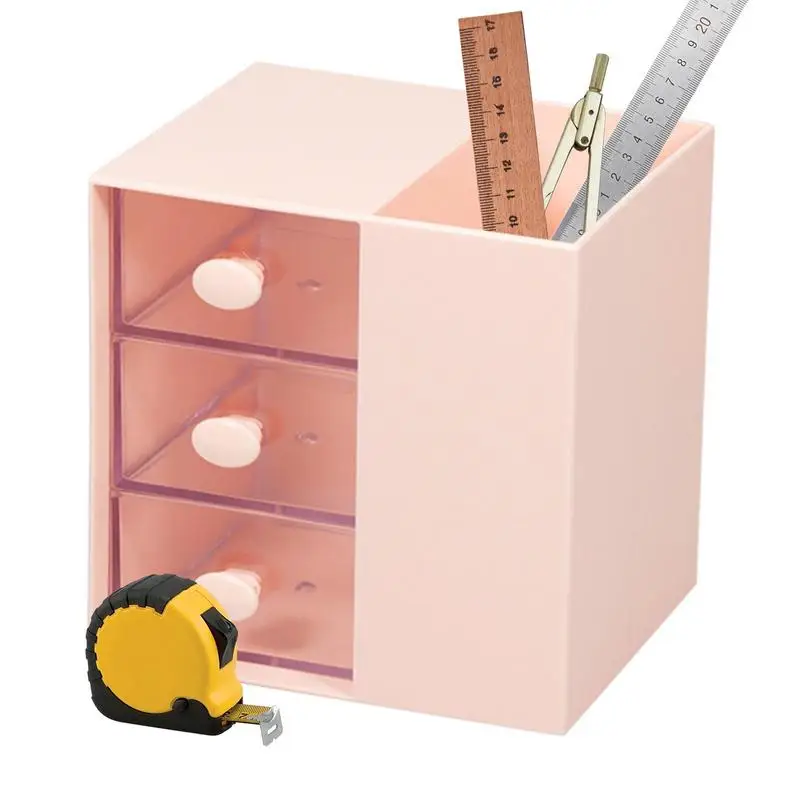 

Pen Holder Makeup Organizer Small Desktop Organizer With Drawers For Desk Storage Makeup Storage Stationary Organization