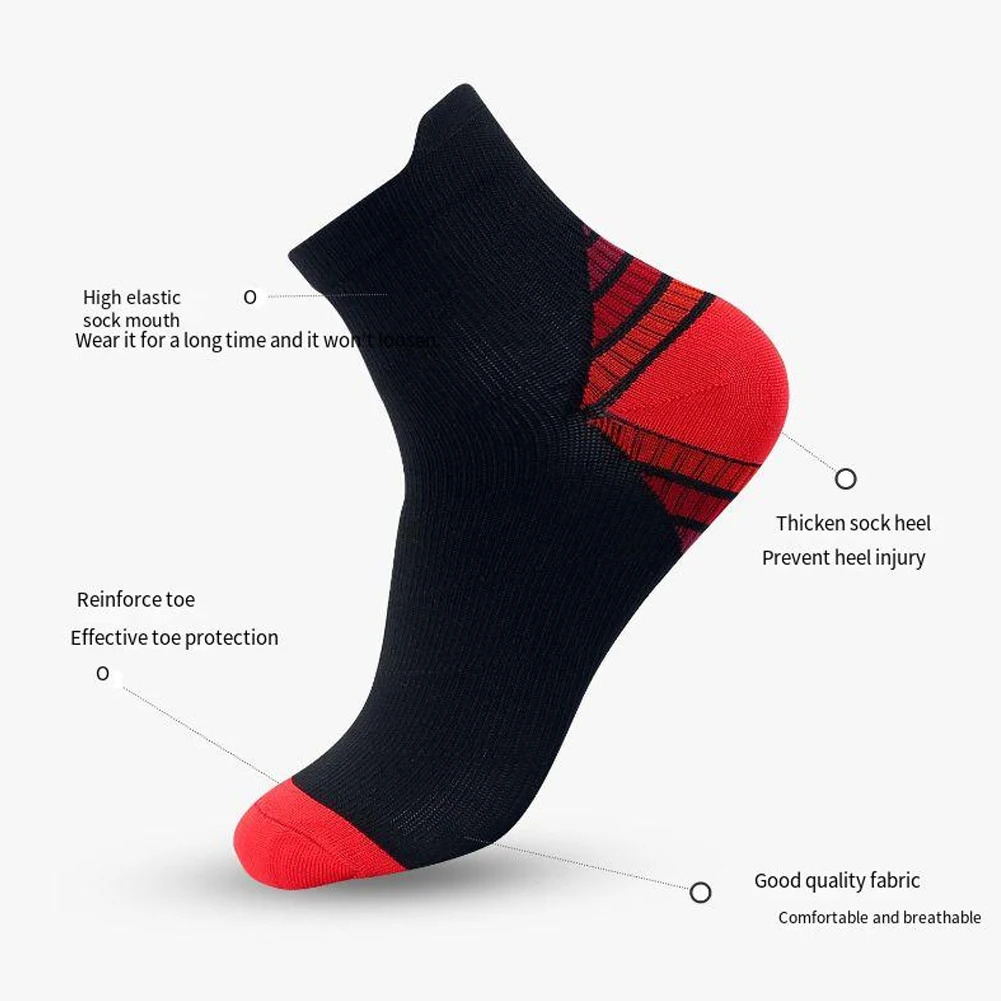Compression Socks Outdoor Sports 1 Pair 7 Colors Ankle Brace Nylon Running Fitness S/M L/XL Short Socks Hot Sale images - 6