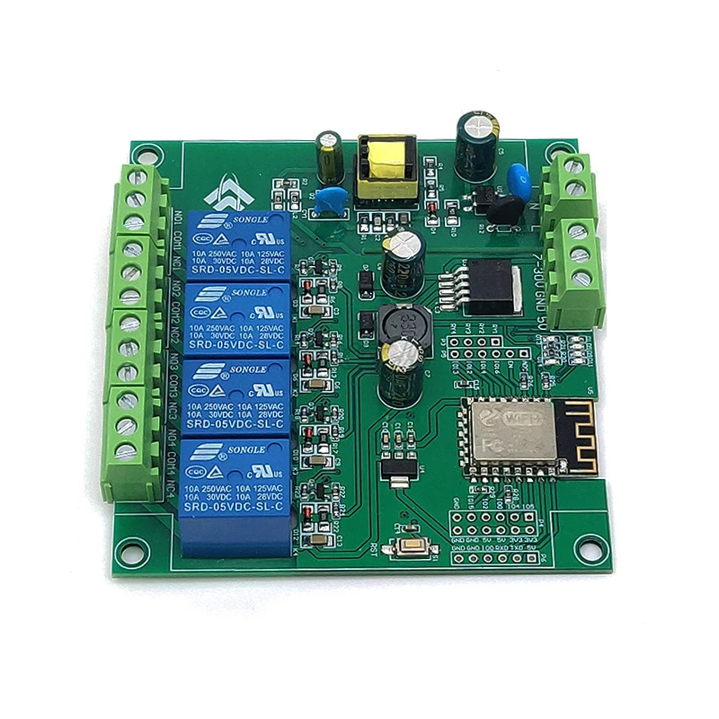 Φ/AC90-250V/5V ESP8266 WIFI четырехсторонний релейный модуль с корпусом DC7-30V, плата разработки 4M Byte Flash I/O UART для Arduino