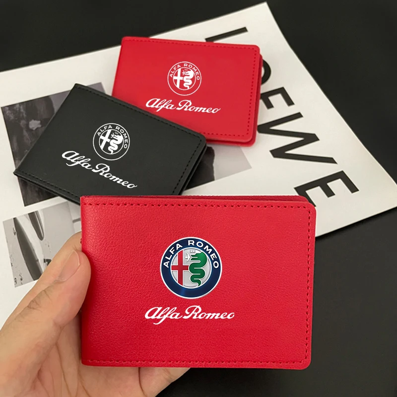 

Чехол для Alfa Romeo 159 147 156 166 Giulietta Giulia Mito Spider Stelvio из искусственной кожи, Обложка для водительского удостоверения, чехол