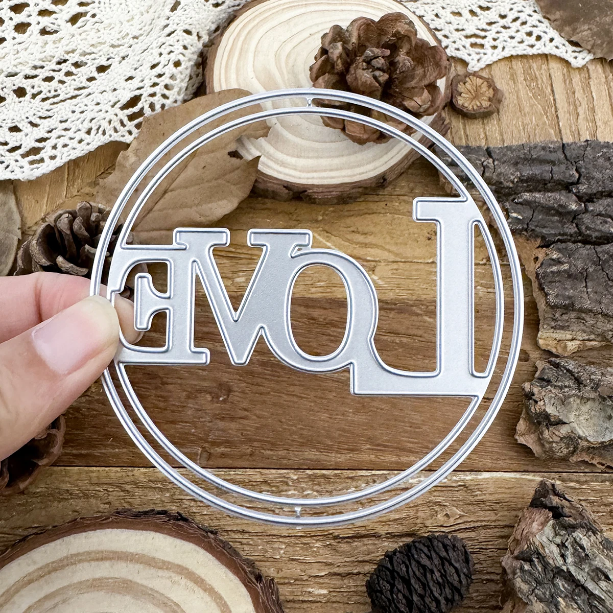 Оригинальные круглые слова любовь рамка металлические штампы трафареты для