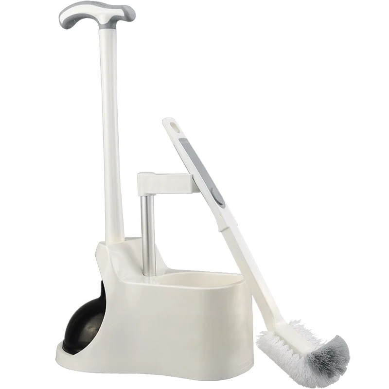 

Toilet Plunger Bathroom Accessories Set Bowl Cleaners Silica Gel Essentials Brush