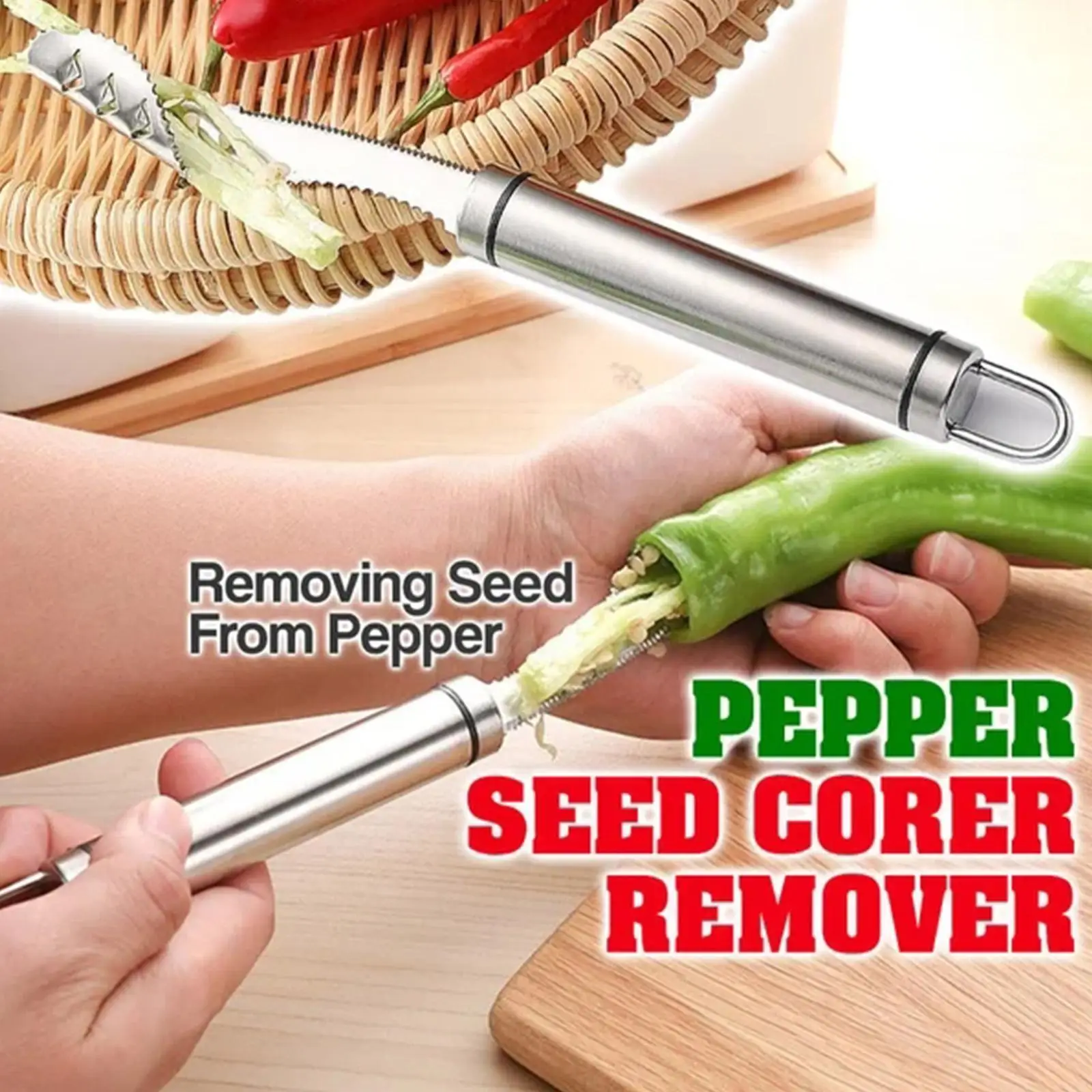 

Steel Pepper Seed Remover Cutting Pepper Digger Gadgets Household Seed Artifact Kitchen I0j7