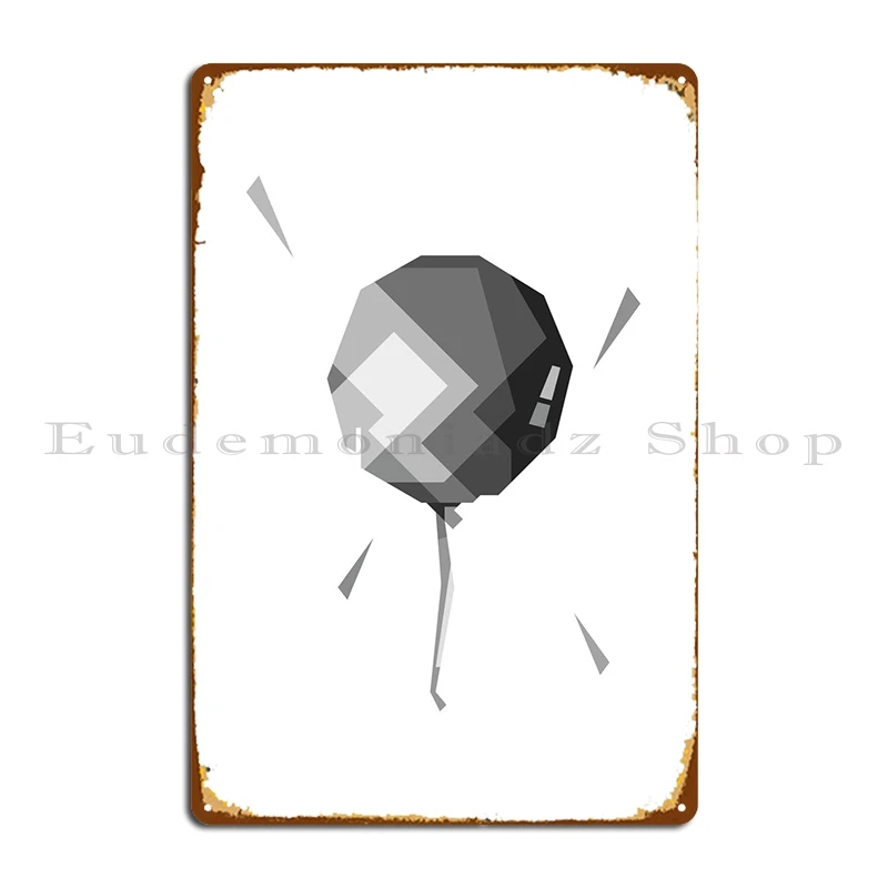

Grayscale Balloon Poster Metal Plaque Customized Wall Decor Party Plates Funny Custom Tin Sign Poster