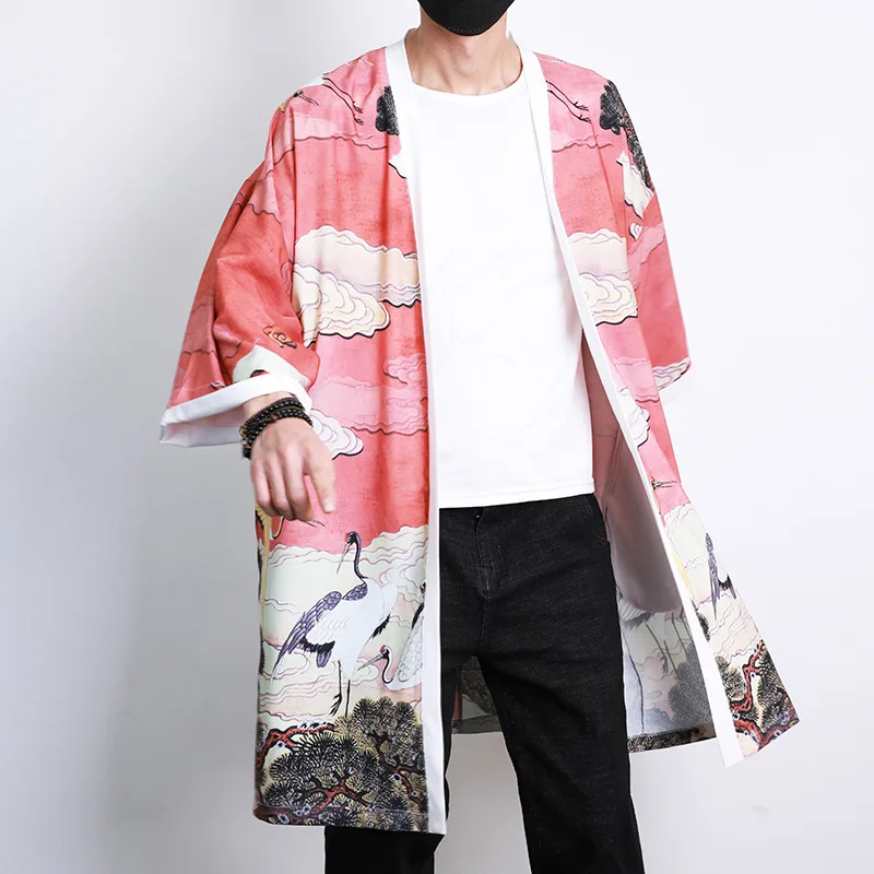 Мужской Свободный кардиган с принтом Повседневный Кардиган длинным рукавом в