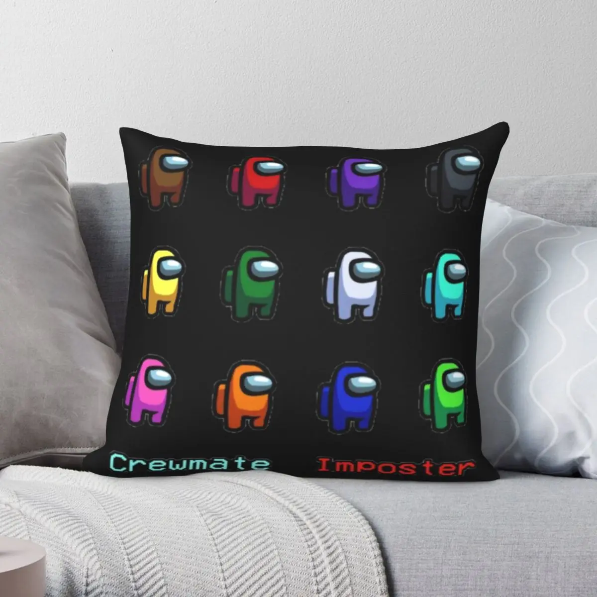 

Crewmate Complete Set Pillowcase Polyester Linen Velvet Creative Zip Decor Throw Pillow Case Room Cushion Cover