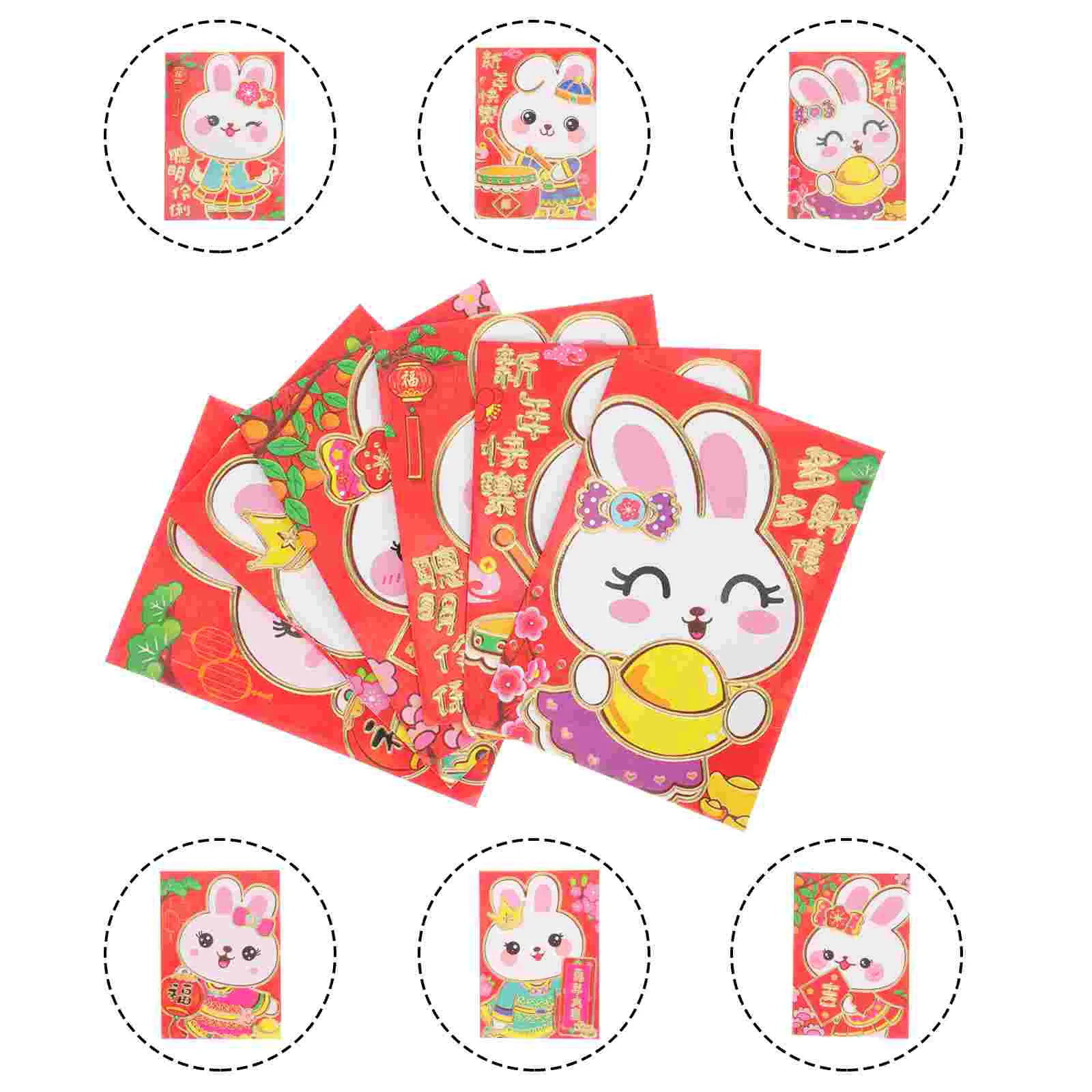 

Red Envelopes Year Chinese Money New Envelope Rabbit Packets Packetpocket Festival Spring Lucky Paper Wedding Hong Bao Bunny