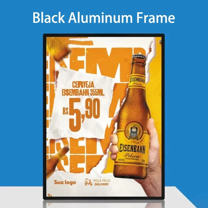 

A2 A3 A4 Slim LED Advertising Light Box Cafe Restaurant Menu Board Cinema Movie Poster Display Screen Tempered Glass Light Box