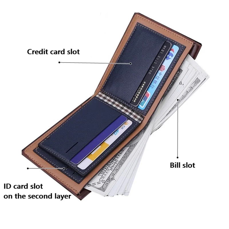 Винтажный кожаный кошелек для мужчин брендовые Роскошные короткие тонкие