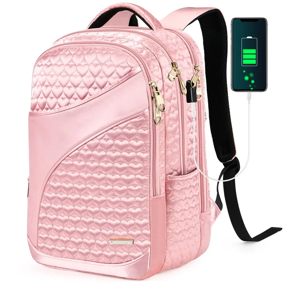 Backpack for Women, 17.3 inch Laptop Bag with USB Charging Port, Waterproof School College bookbag Travel Backpacks for High Sch