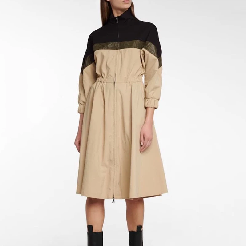 Женский Длинный Тренч с капюшоном Повседневная Свободная ветровка большого