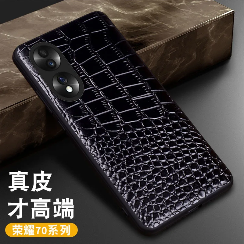 Hot Luxury Genuine Leather Wallet Business Phone Case For Honor 70 Honor70 Pro Cover Credit Card Money Slot Cover Holster