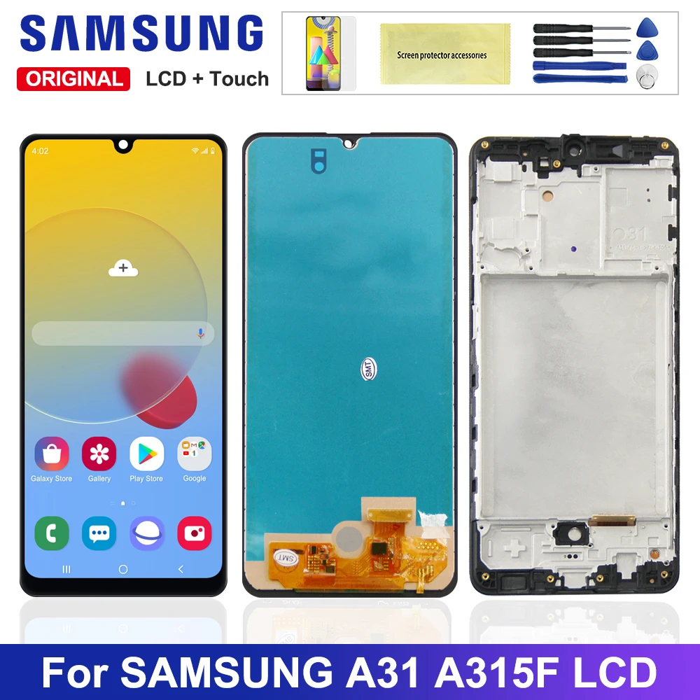 

Дисплей A31 A315 SM-A315F/DS A315G/DS с рамкой, сменный ЖК-дисплей для Samsung Galaxy A31 с сенсорным экраном и дигитайзером