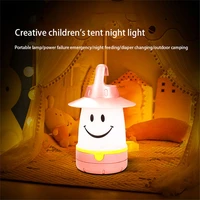 smile led lantern portable night light camping lantern mini hanging tent light lamp decoration camping light for kids outdoor