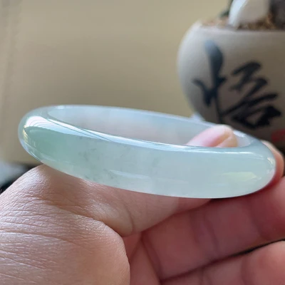 

Natural light color Burmese jade 52mm-62mm bracelet exquisite princess bracelet best gift for mom girlfriend