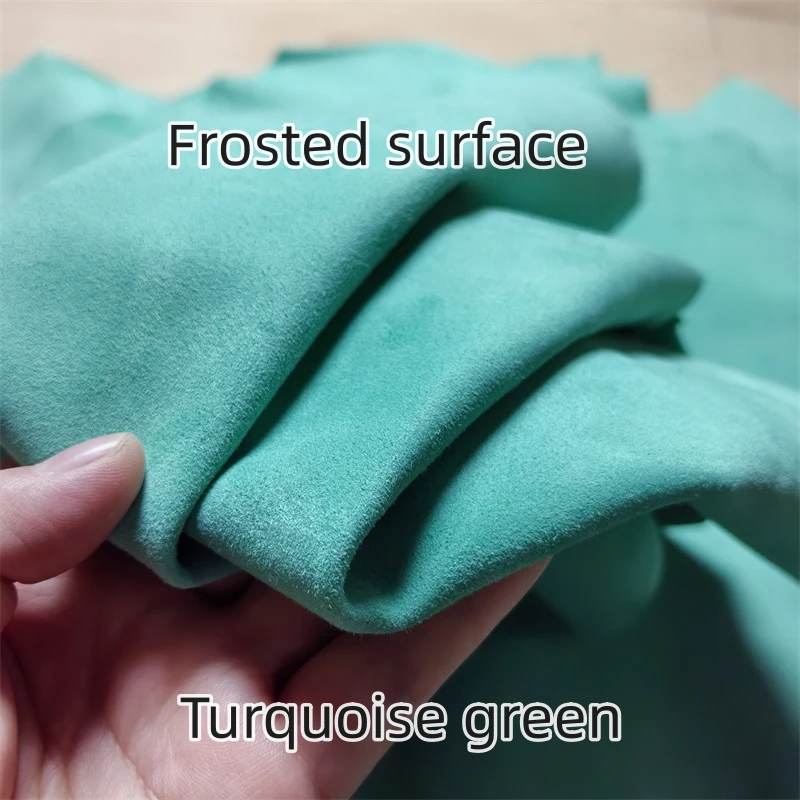 0 6/0 8 мм бирюзово-зеленая матовая овчина. Первослойная кожаная ткань. Ручная