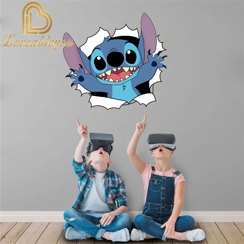

Disney Stitch Wall Stickers Cartoon Decor Decorative Wallpaper Art Poster for Living Room Mural Artwork