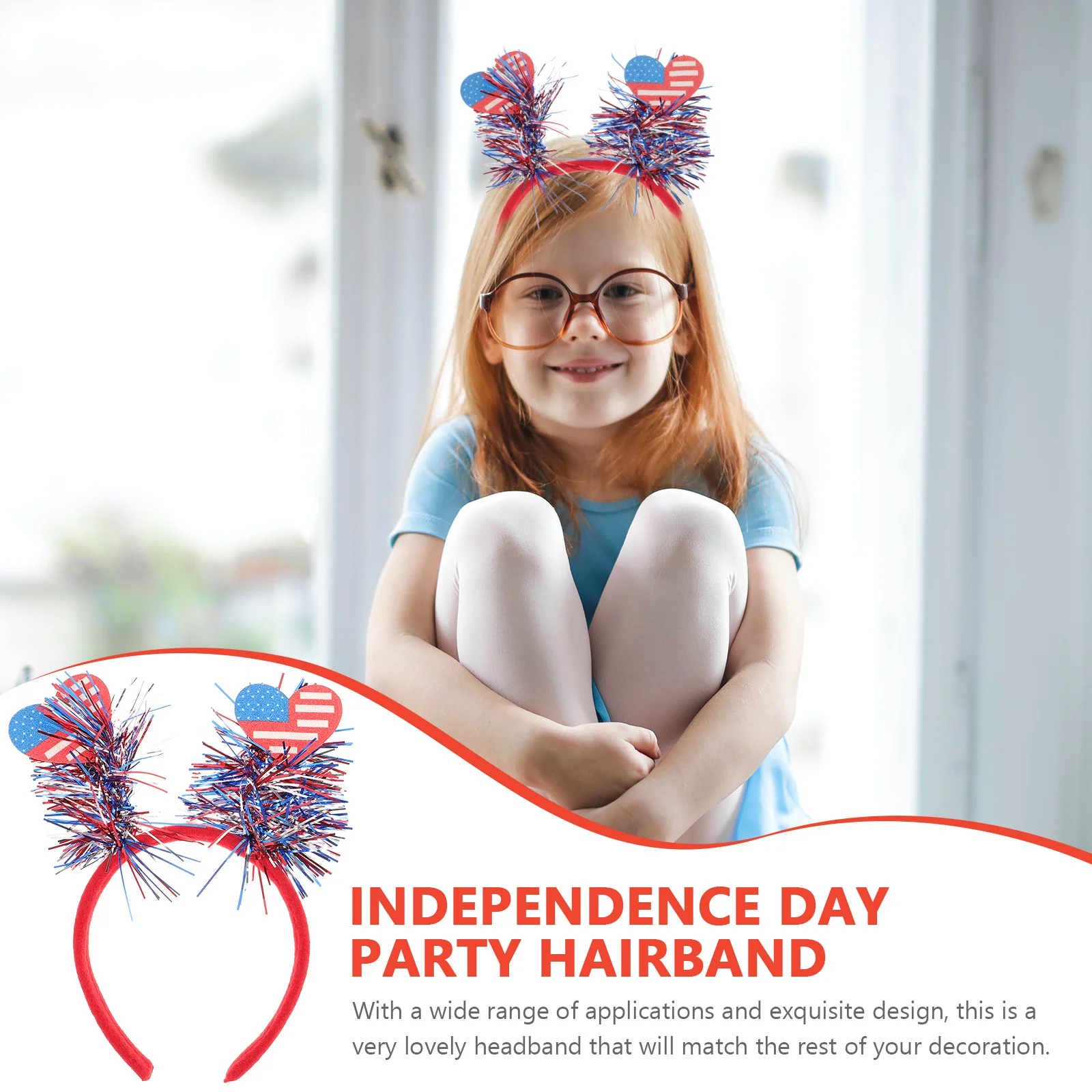 Повязка на голову ко Дню независимости бопперы объемная 4 июля украшения для