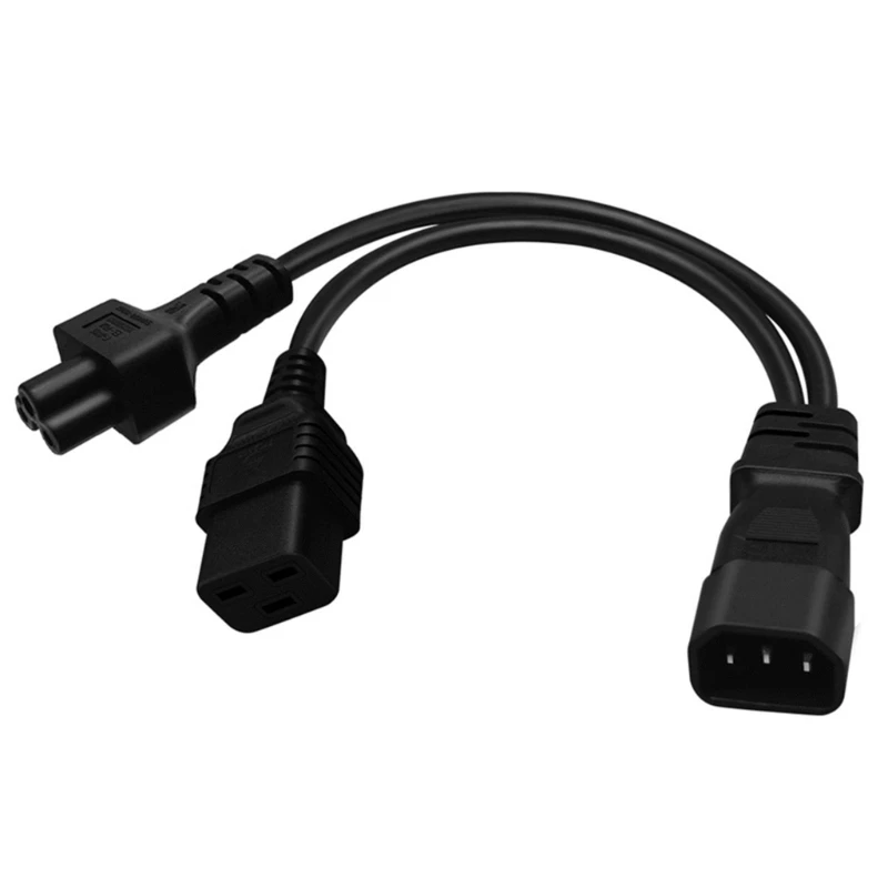 

IEC320 C14 to C5+C19 Y-Type Splitter Power Cord, IEC 320 C14 Male to C5+C19 Female Power Supply Adapter Cable Line