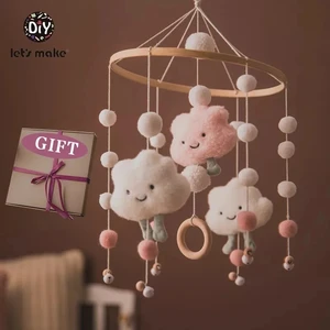 Let's Make Dropshipping Baby Rattles Crib Mobiles Toy Bed Bell Musical Box 0-12month Cloud Cotton Ca