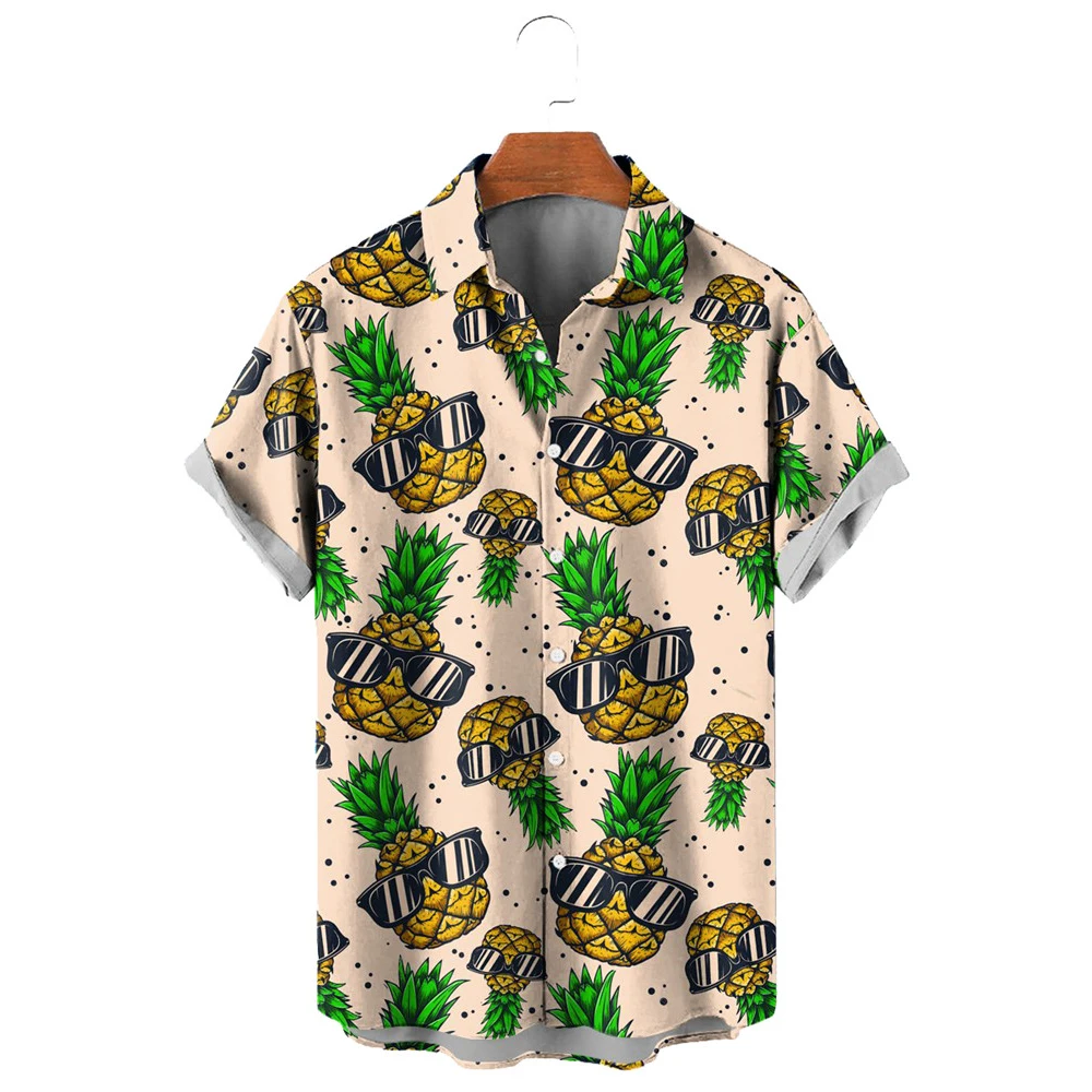 HX Fashion Men's Shirts Hawaii Polynesia Lemon Casual Shirt for Men 3D Graphic Tops Beach Shirt Streetshirts Dropshipping