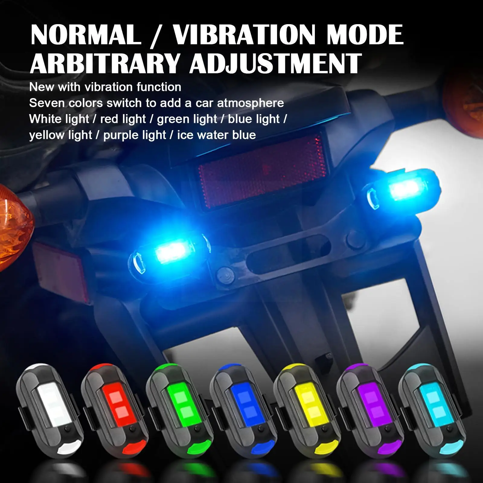 

Universal LED Anti-collision Warning Light Mini Signal with Strobe Turn Signal Drone Motorcycle Light 7 Indicator Light Col Q7O9