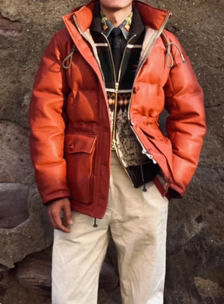 CD2375 Red Tornado большой размер супер теплая мужская куртка из натуральной коровьей