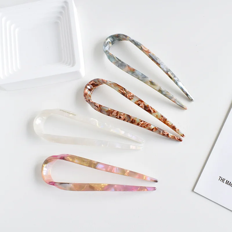 Пластиковые шпильки для волос с уксусной кислотой женские зажимы конский