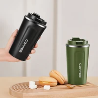 1pc coffee mug 380ml510ml thermos flask double wall stainless steel coffee mug portable travel car mugs useful outdoor cups