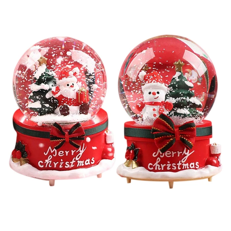 

Music Box With The Words "Merry Christmas" A Crystal Ball Gift For Friends And Girlfriends