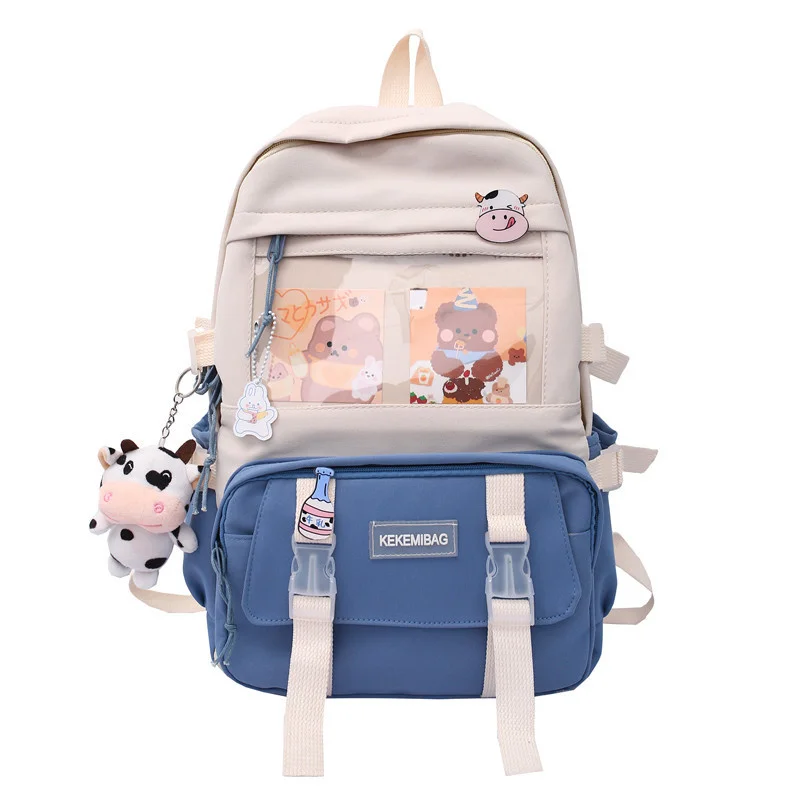 

Sweet Cartoon Style Women Backpack Fashion Nylon Cute for Classic Patchwork School Girl Bag Travel