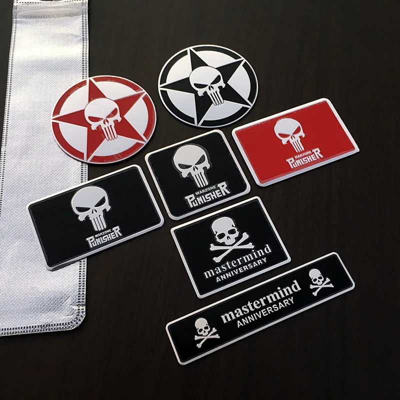 

Car skull car label Car sticker Punisher Body sticker scratches shield sticker metal sticker motorcycle gas tank cap sticker