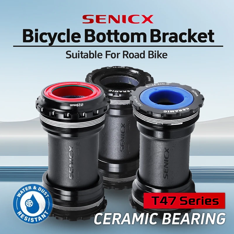 Фото SENICX T47 нижний кронштейн керамический подшипник пылезащитный велосипед BB 24/28,99 DUB/30 мм ось центральное движение подходит для Shimano/SRAM GXP №1