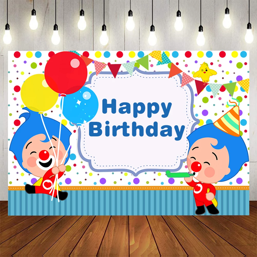

Plim Plim Backdrop Kids Birthday Party Photography Cartoon Pig Bear Photo Background Vinyl Baby Shower Photo Props Banner