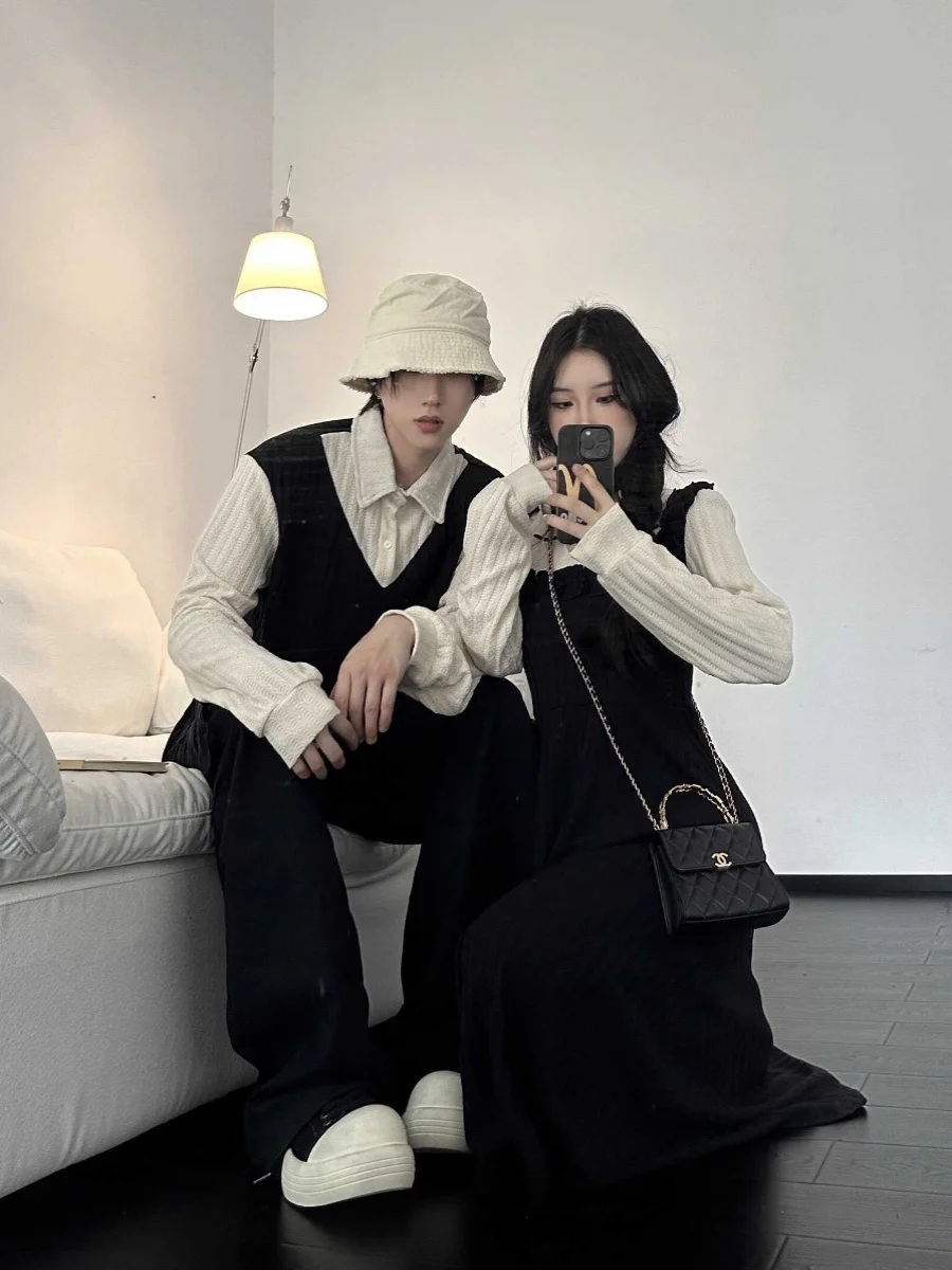 2024 новый образ для пары осенне-зимняя юбка одежда свитер искусственный дизайн из