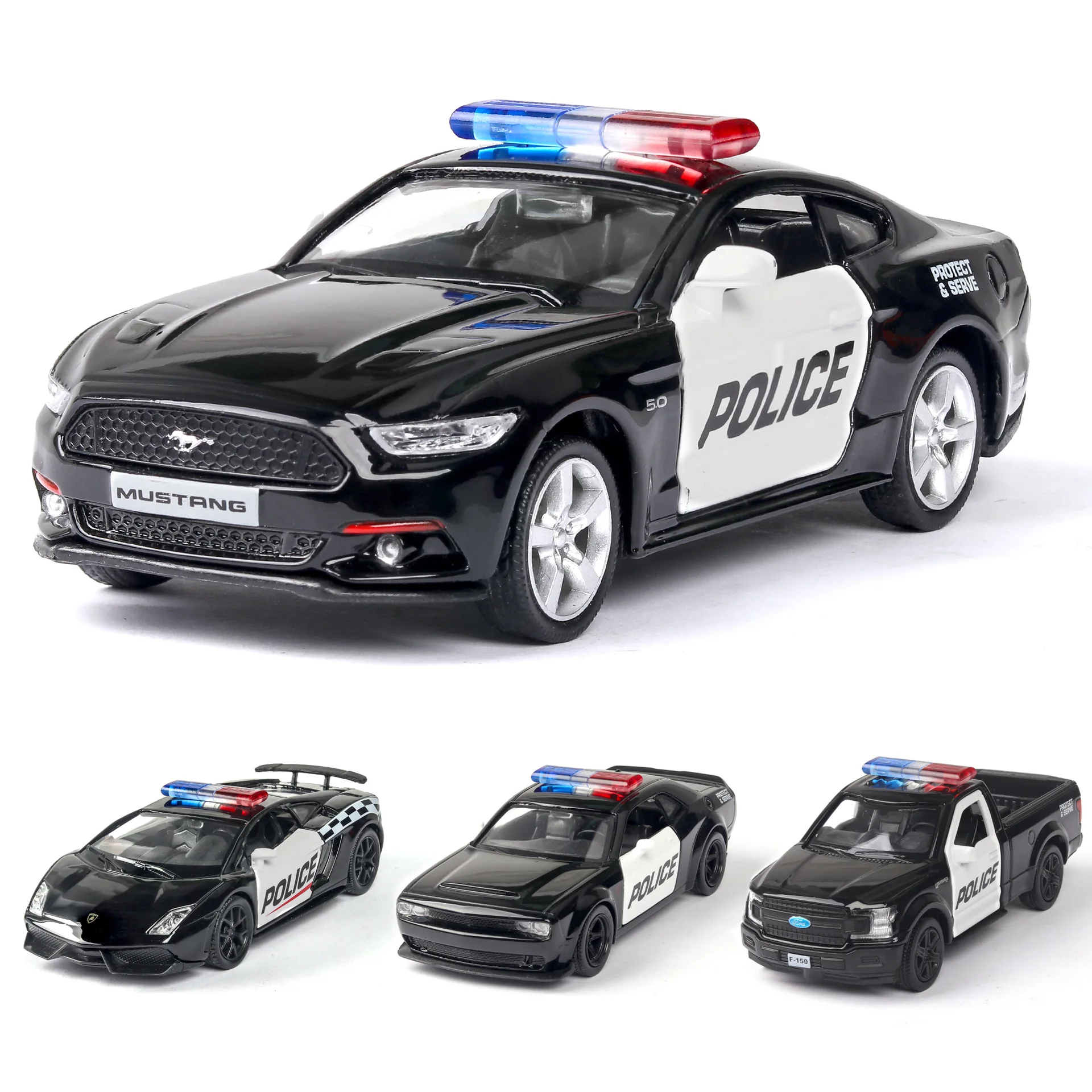 

Car Toy 1:36 Police Alloy Models Collections with Gift Box Auto Cake Decoration