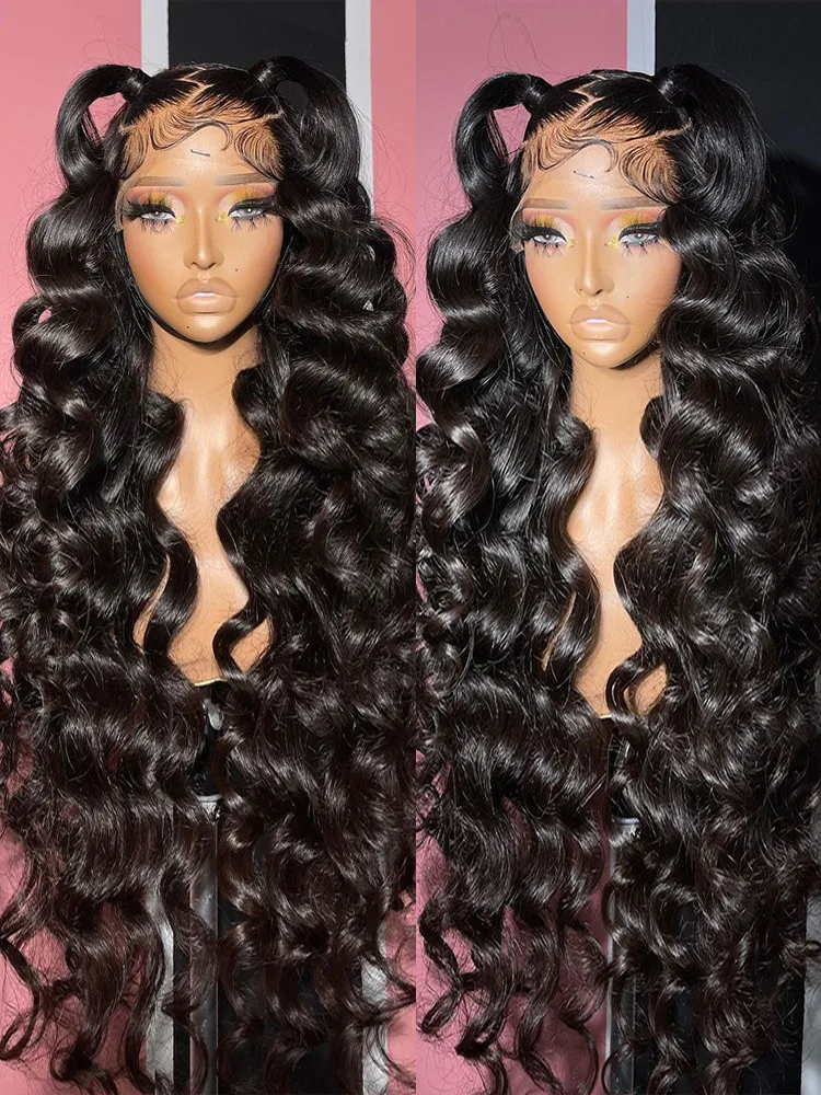 13x6 HD Lace Frontal Human Hair Wigs For Women 30 32Inch Loose Deep Wave Lace FrontWig Natural Wave Hair Pre Plucked Glueless
