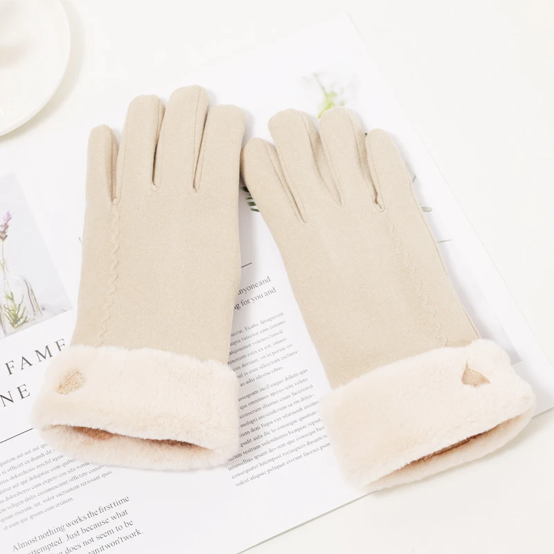 

YY Cute Suede Women's Riding Cold-Proof Windproof Cycling Touch Screen Winter
