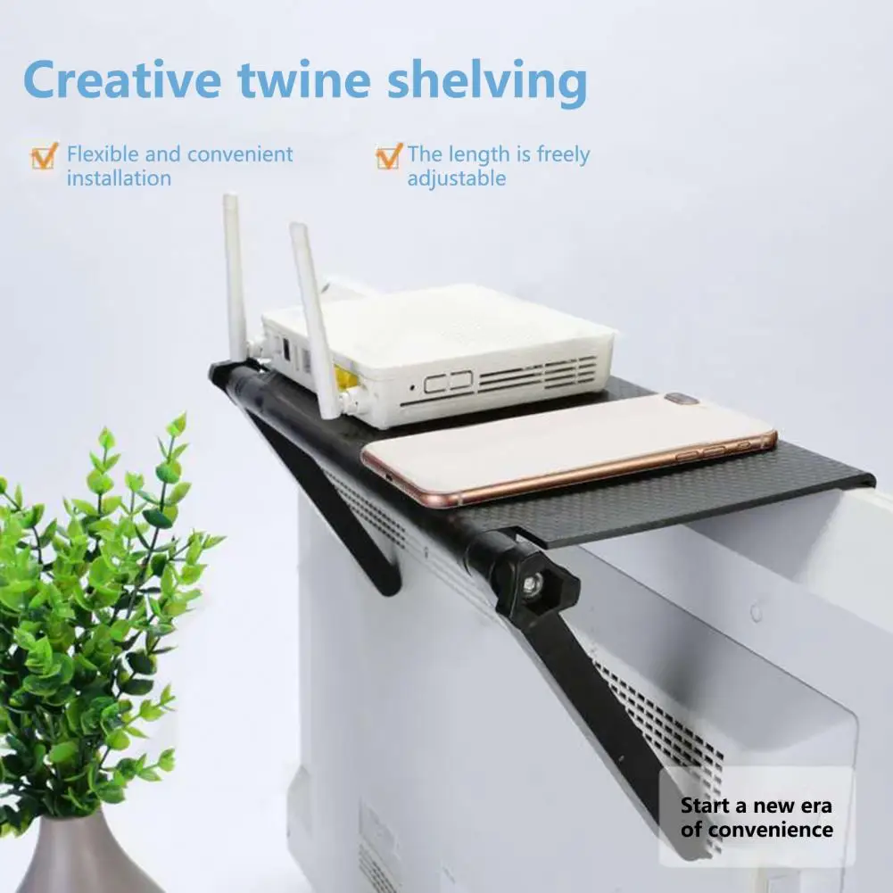 

TV Monitor Organizer Eco-friendly Storage Rack Plastic Wide Application Great Practical Home Storage Computer Rack
